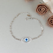 Big evil eye Silver Bracelet