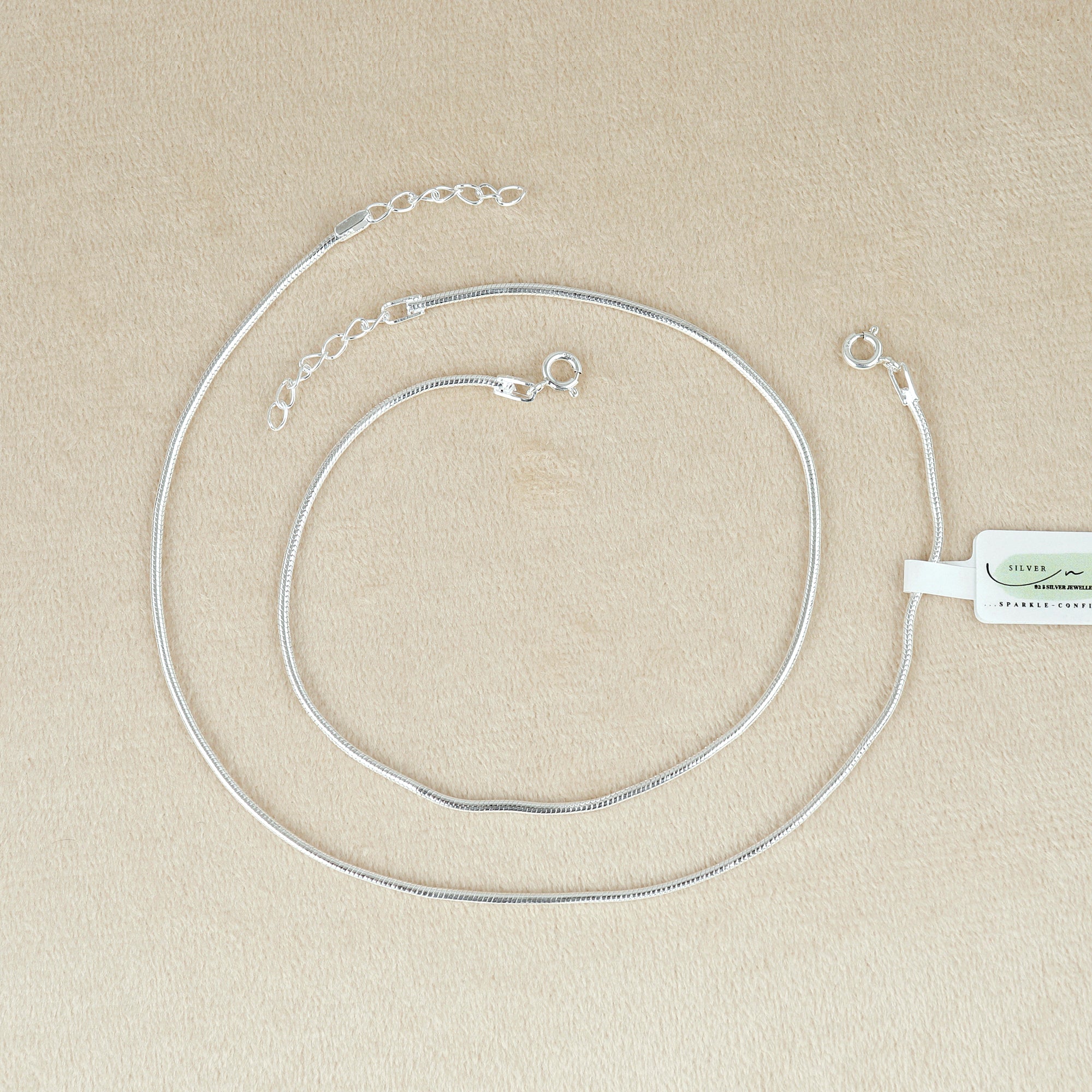Sleek Silver Snake Chain Anklet