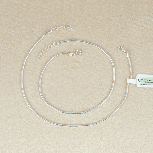 Sleek Silver Snake Chain Anklet