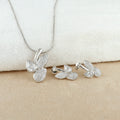 Silver Vintage Petal Pendant Set