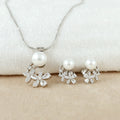 Pearl Blossom Sterling Silver Pendant Set