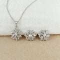 Dainty Crystal Sun Shimmer Silver Pendant Set