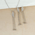 Opulent Sparkle Statement Silver Pendant Set