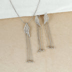 Opulent Sparkle Statement Silver Pendant Set