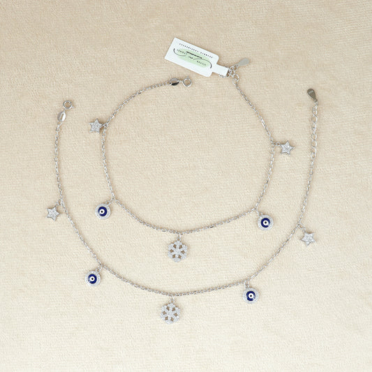 925 Silver Adjustable Protective Chain Anklet