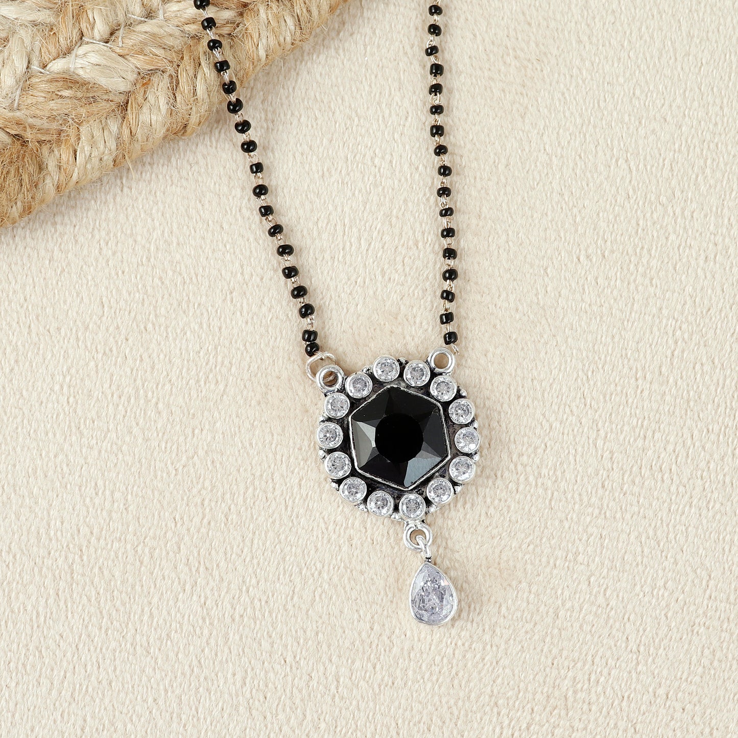Everyday Cutstone Silver Mangalutra