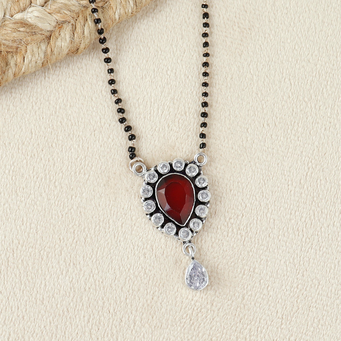 Radiant Cutstone Silver Mangalutra
