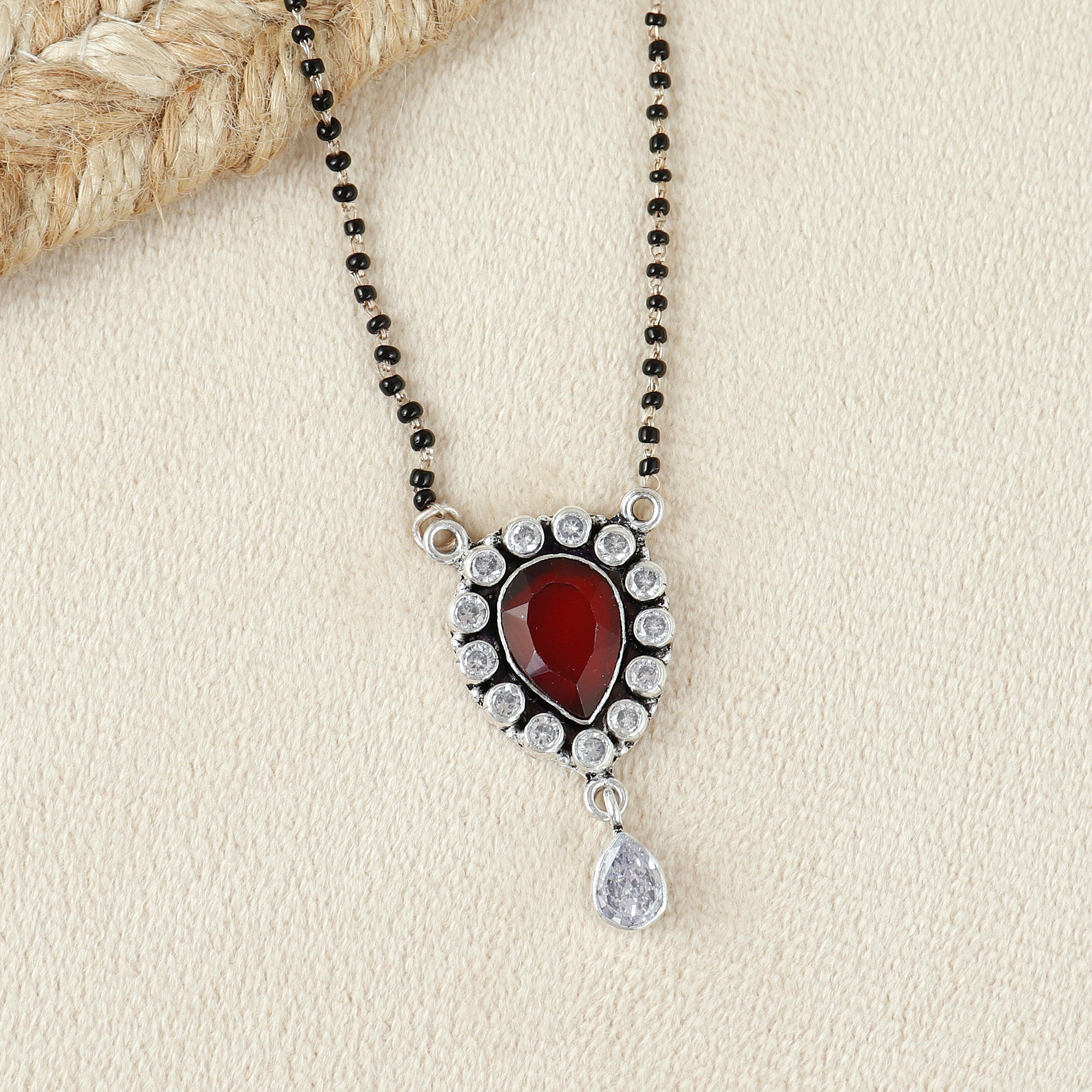 Radiant Cutstone Silver Mangalutra