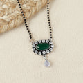 Jadau Silver Oval Mangalsutra