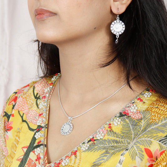 92.5 Silver Coin Drop Necklace