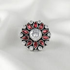 Flora Radiant Gemstone Silver Ring