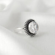 Round Shape Jadau Silver Ring