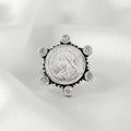Vintage Silver Coin Rava Work Ring
