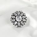 Flora Radiant Gemstone Silver Ring