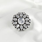 Flora Radiant Gemstone Silver Ring