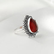 Petal Shape Jadau Silver Ring