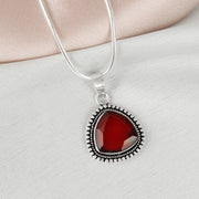 Ruby Scarlet Rava Wire Work Pendant