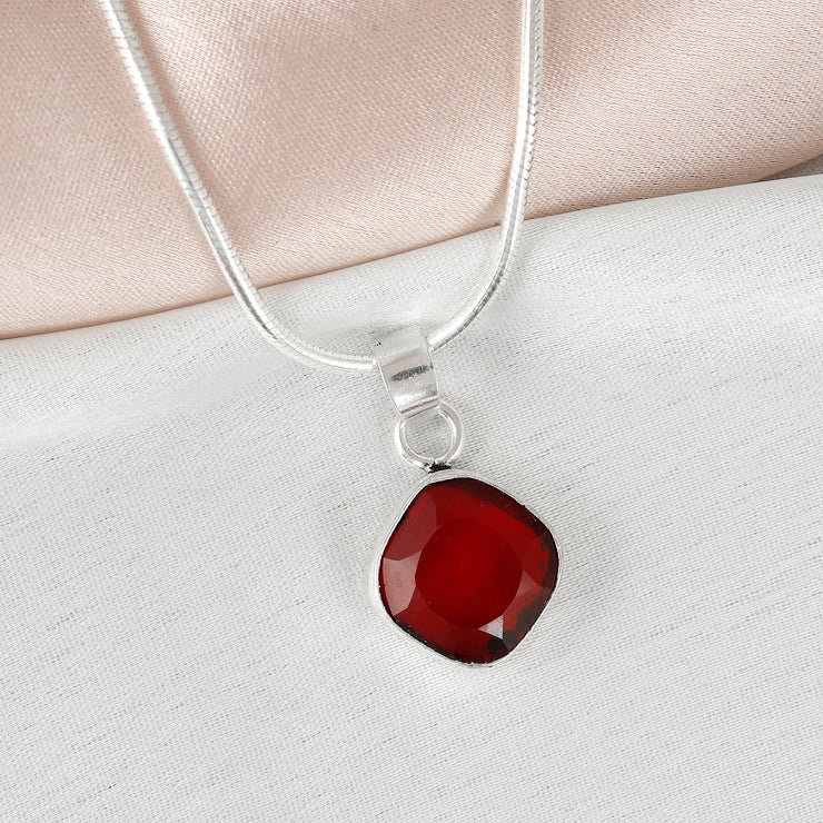 Sterling Silver Cut Stone Pendant