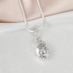 White Gemstone Jadau Silver Pendant