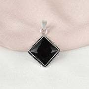 Silver Big Square Wire Work Pendant