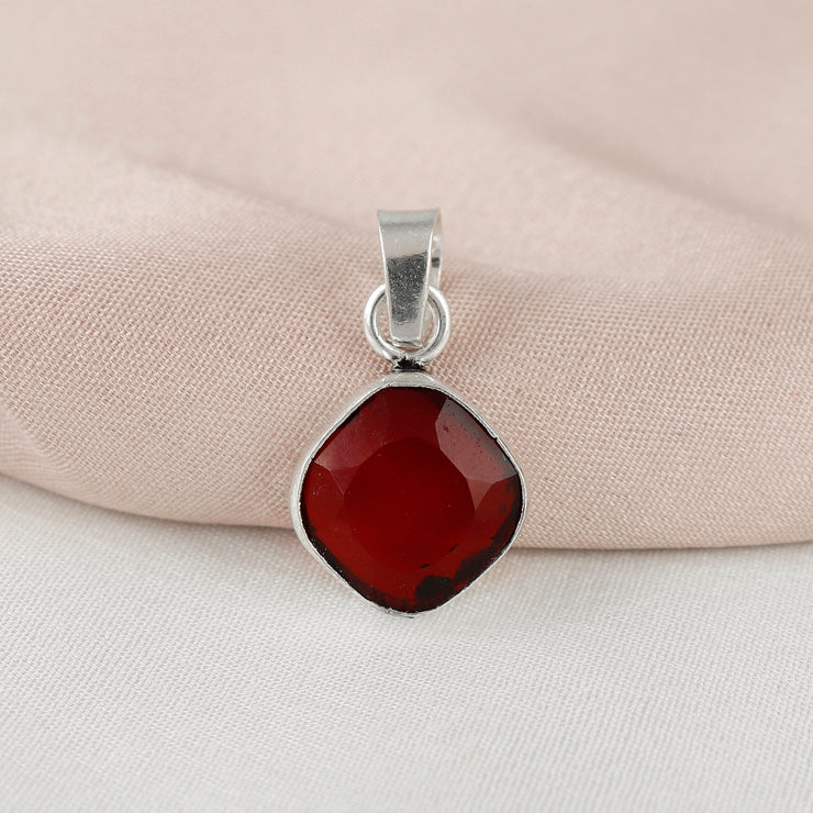 Sterling Silver Cut Stone Pendant