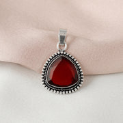 Ruby Scarlet Rava Wire Work Pendant