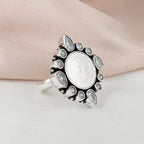 92.5 Silver Coin Petal Ring
