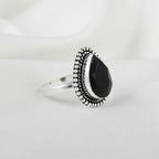 Cut Stone Silver Ring