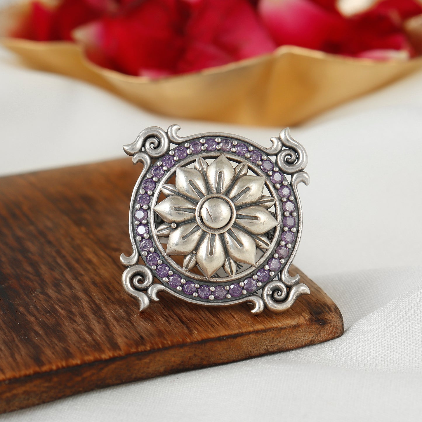 Festive Look Sterling Silver Ring For Her