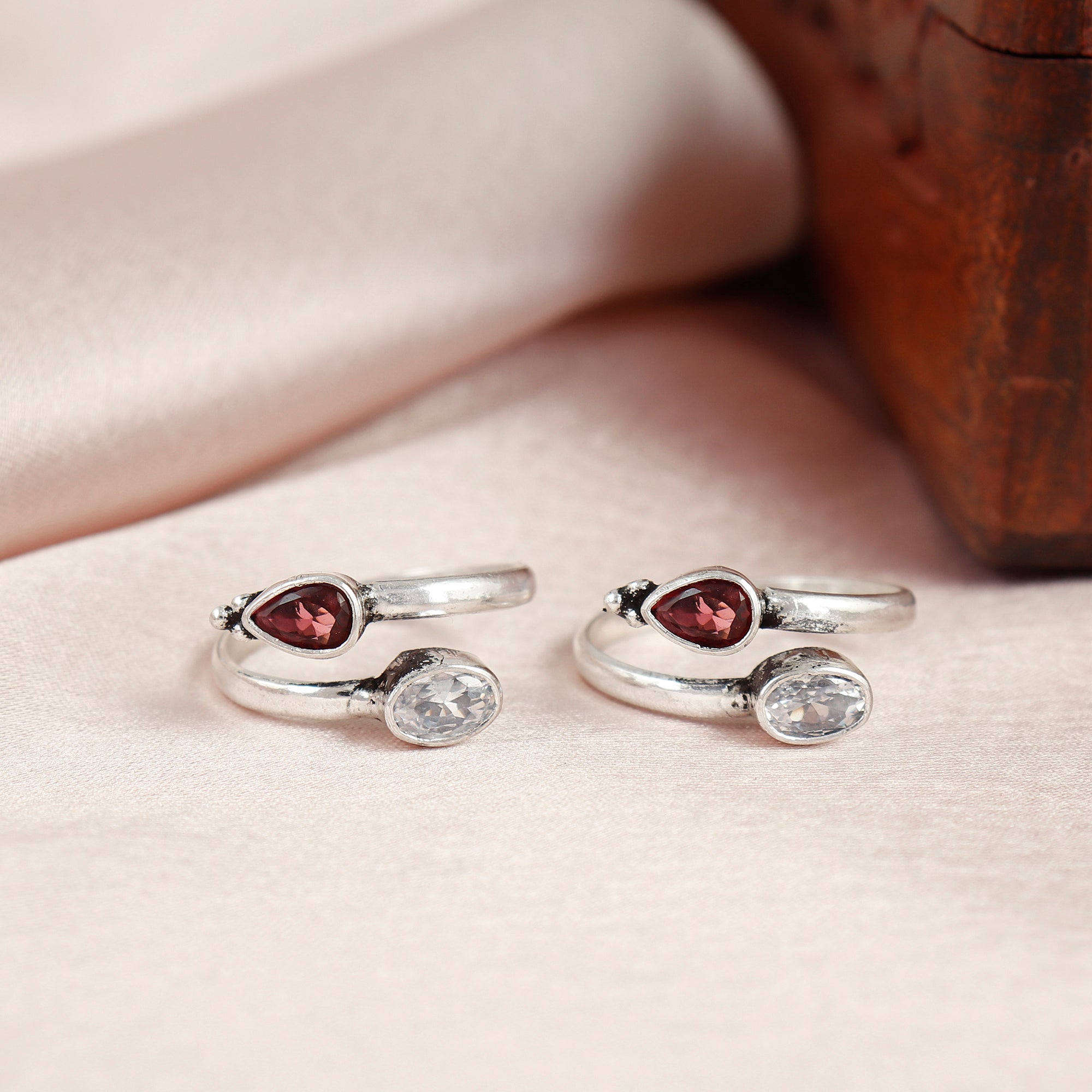 Cubic Zirconia Silver Toe Ring