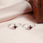 Fine Rava Jadau Silver Toe Ring