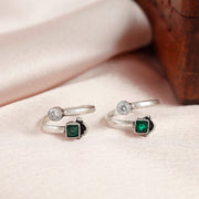 Radiant Stones Princess Cut Silver Toe Ring