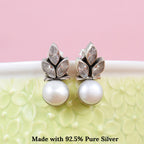 Pearl Leaf Elegance Earrings