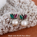 Pearl Leaf Elegance Earrings