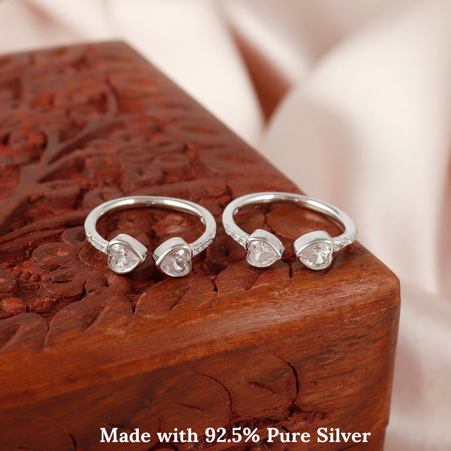 Tiny Silver Hearts Toe Ring