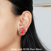 Silver Lining  Coral Drops  Earring