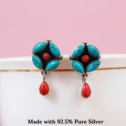 Turquoise Ember Petal Earring