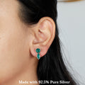 Round Emerald Stud Silver Earring