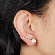 Shimmering Star Silver Ear Cuffs
