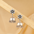 Noorani Drop Oxidized Silver Jhumkas