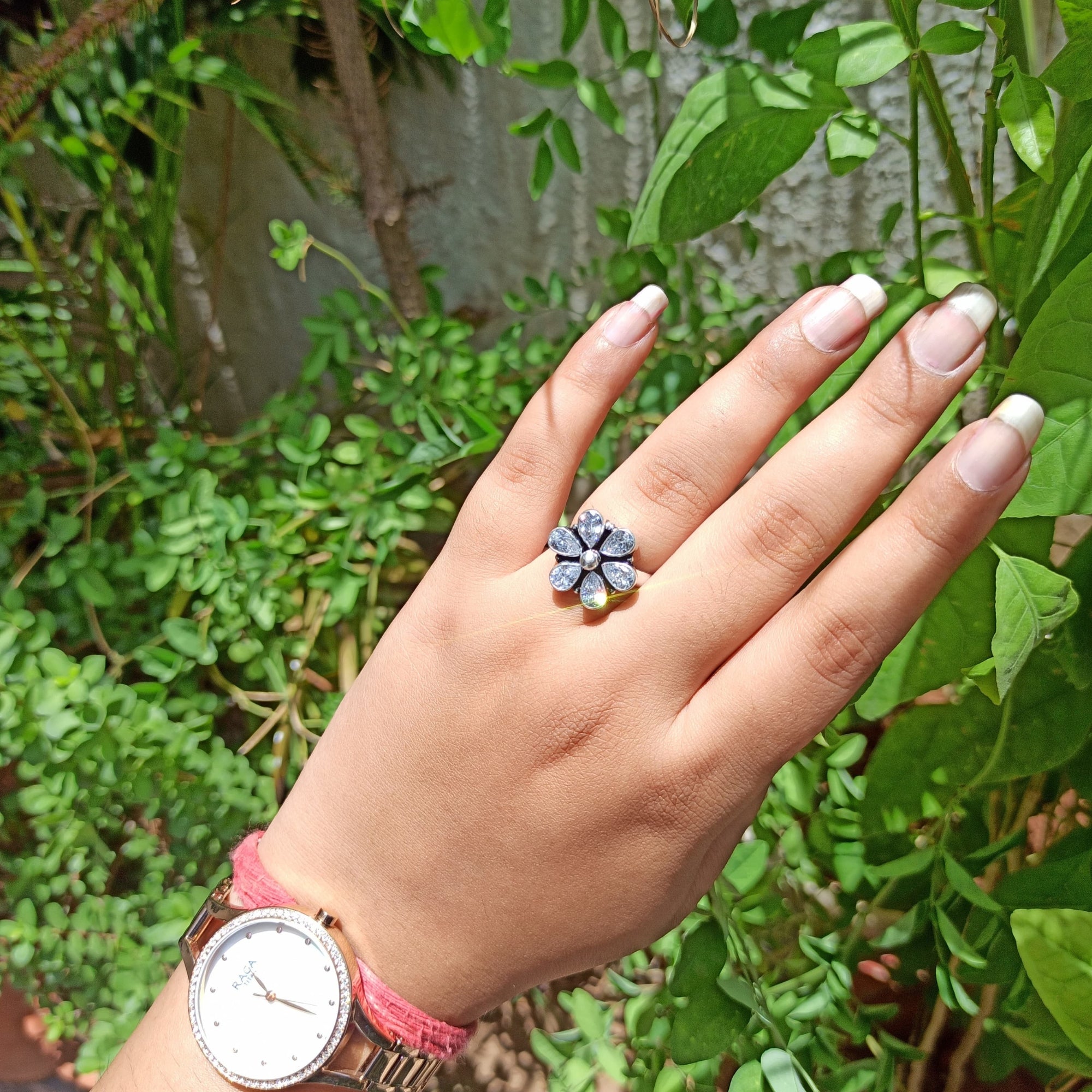 Blossom Shine Silver Ring For Women