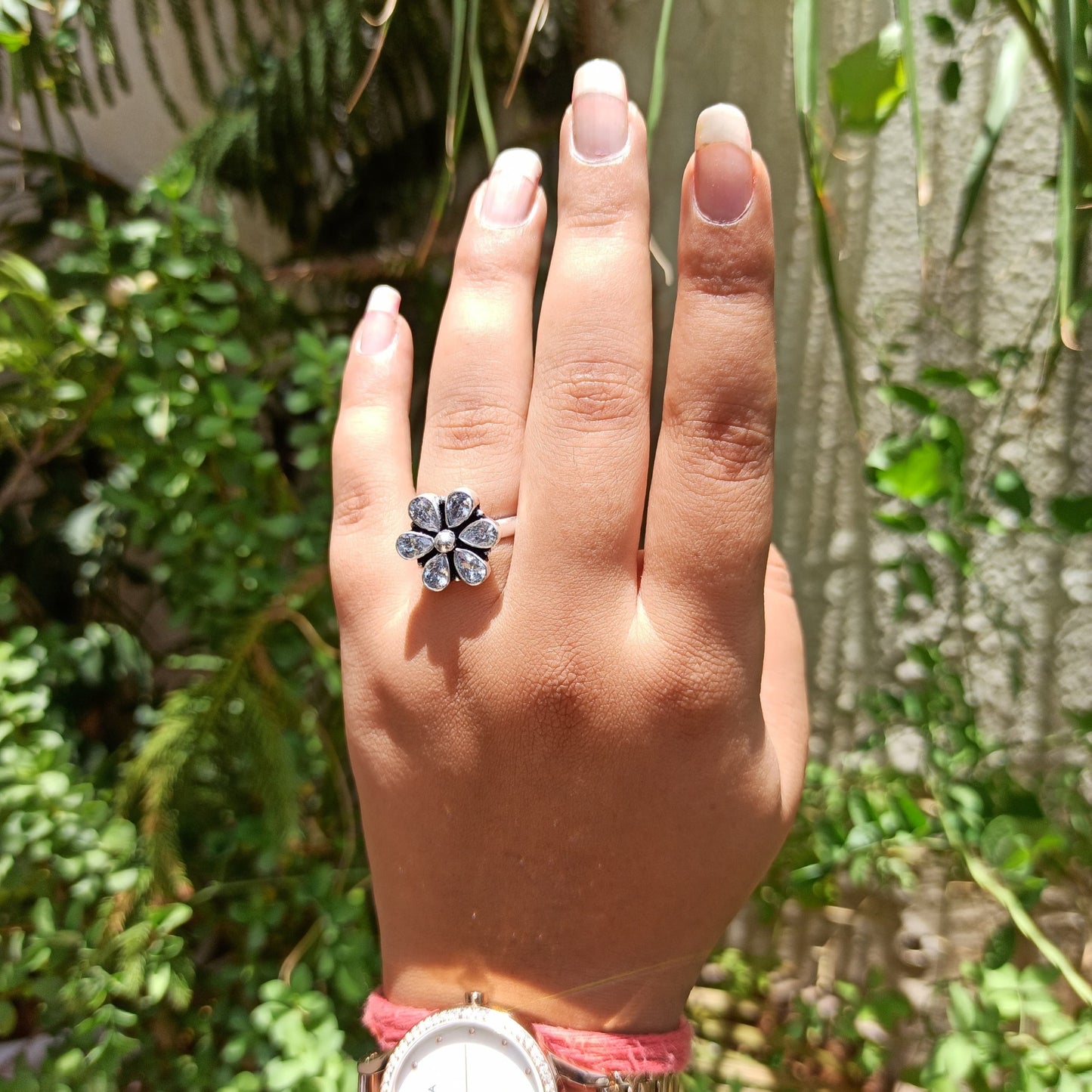 Blossom Shine Silver Ring For Women