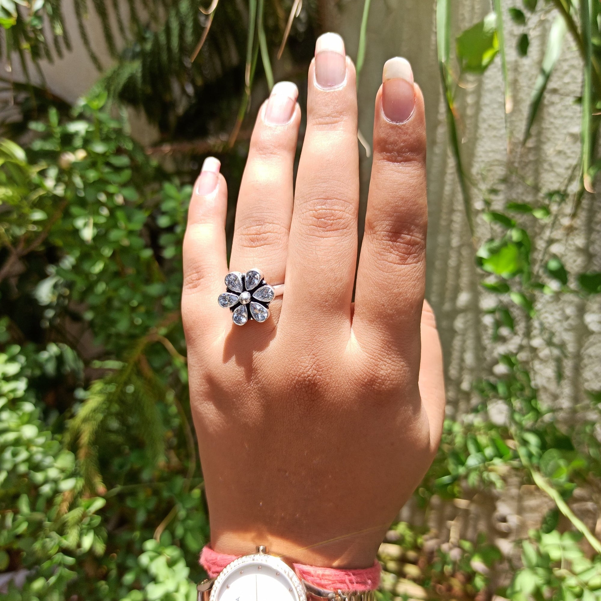 Blossom Shine Silver Ring For Women