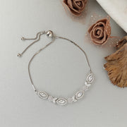 Petal Floral Silver Bracelet