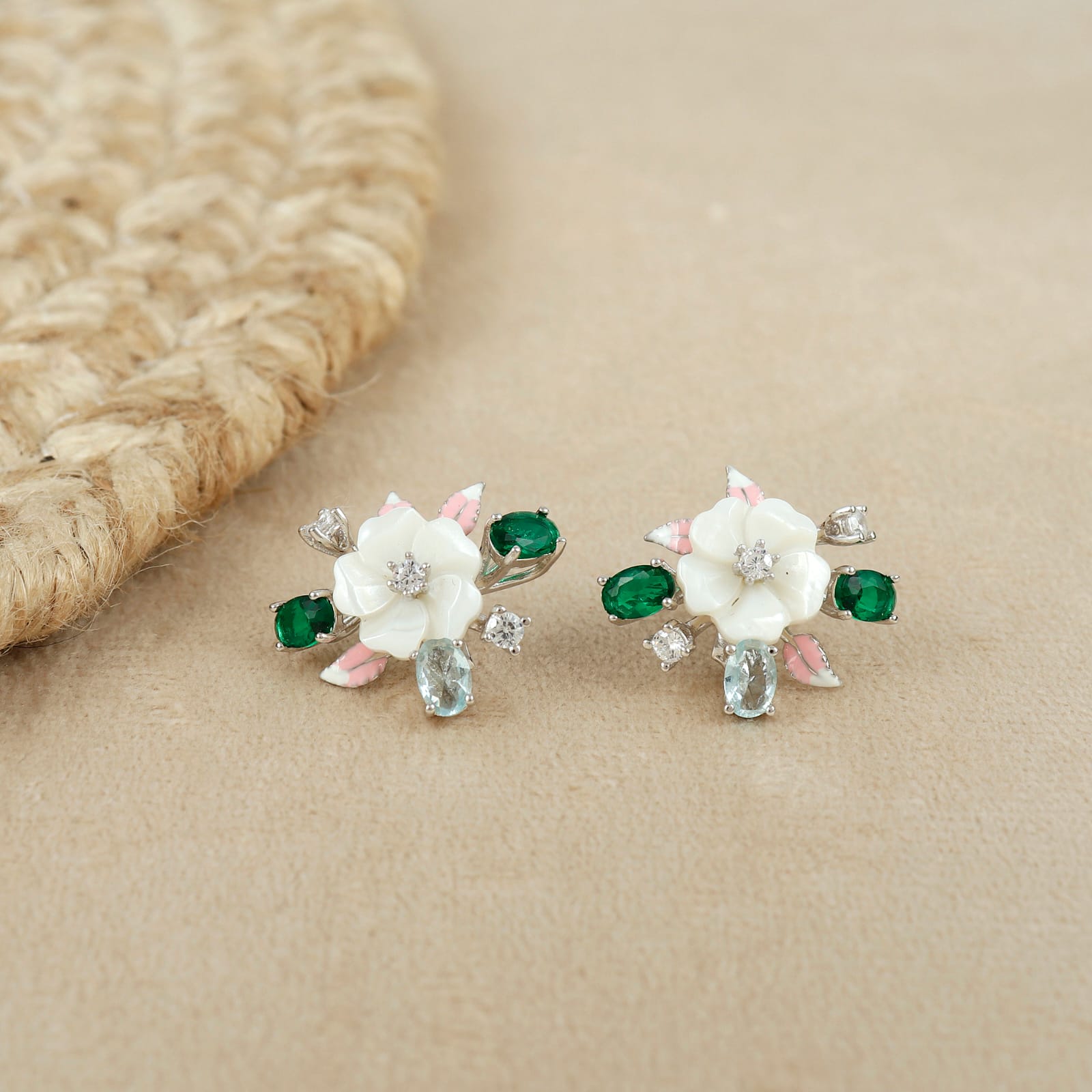 Wildflower Wonderland Enamel Silver Earring