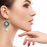 92.5 Silver Coin Cubic Zirconia Earring