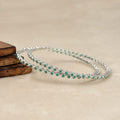 Emerald Tone Silver Bangle
