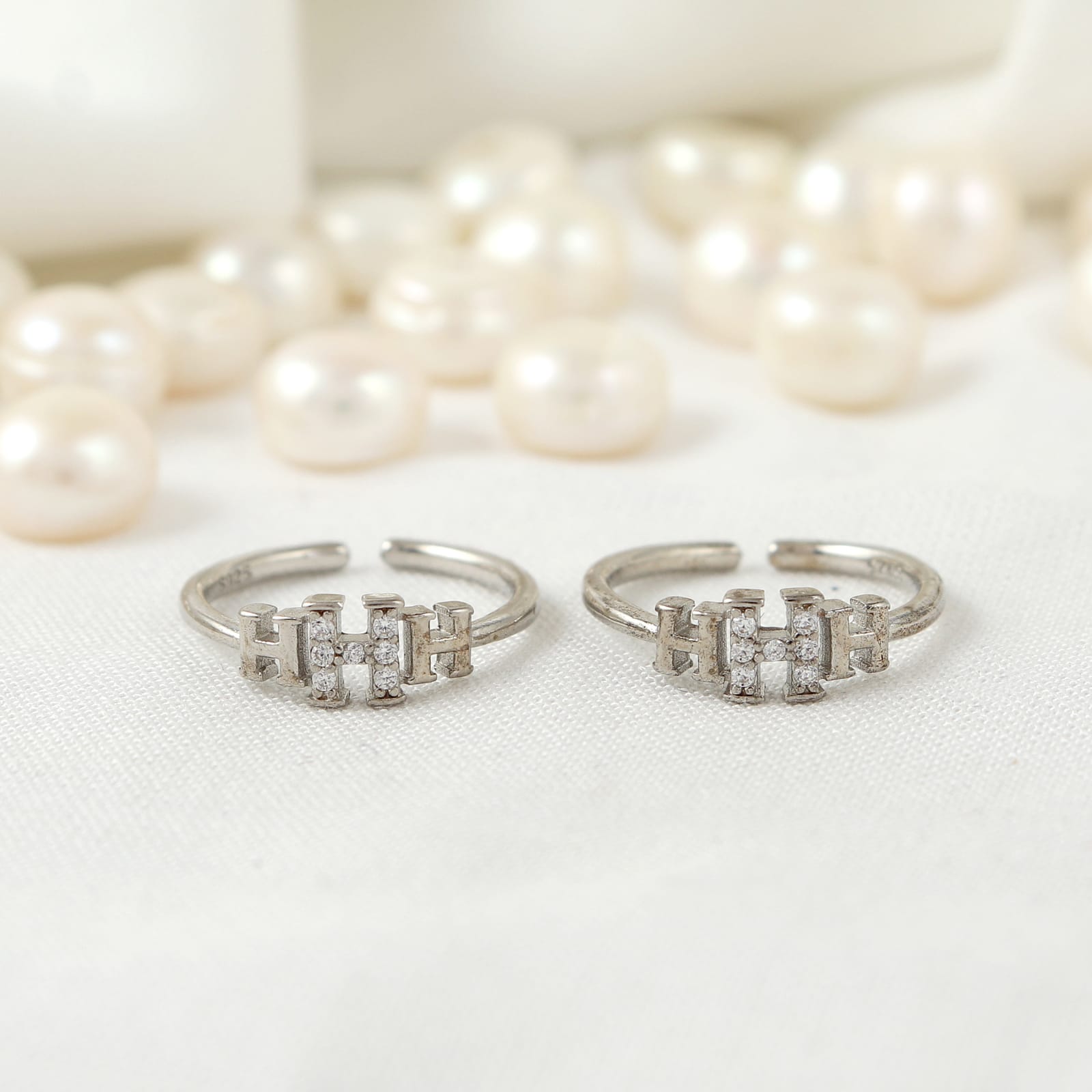 H Shape Silver Toe Ring