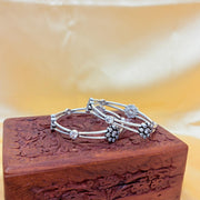 Roohani Floral Pure Silver Bangle