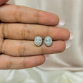 Minimalist Oval Solitaire Silver Studs